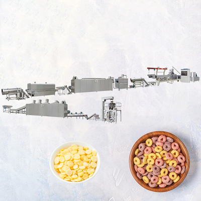 Νιφάδες καλαμποκιού γραμμών παραγωγής δημητριακών προγευμάτων ανοξείδωτου που κατασκευάζουν τη μηχανή